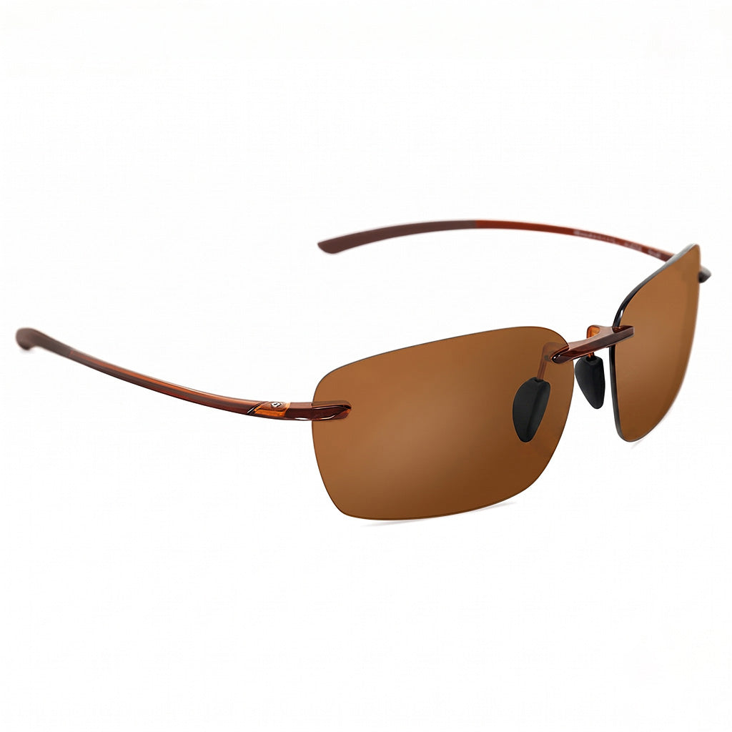 Brown sunglasses with a white background