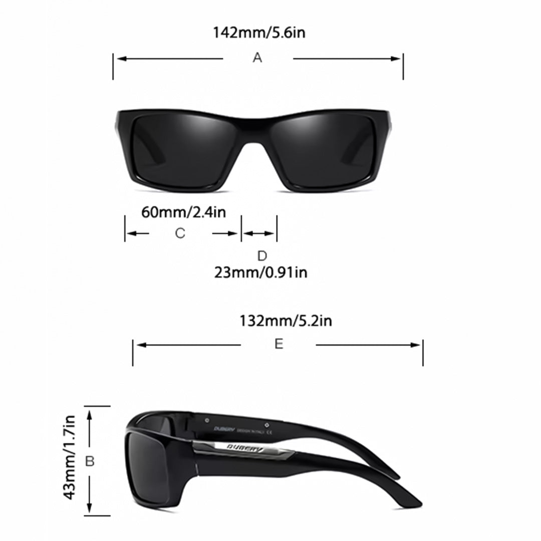 Lässige quadratische polarisierte Sport-Sonnenbrille - RX186