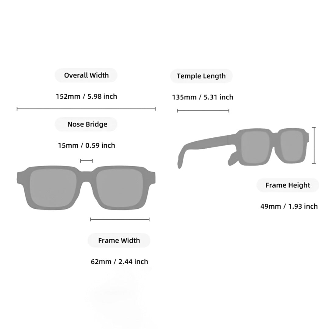 Oversized Square Polarized Sunglasses | Premium TR-90 - RX473